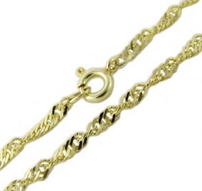 Singapore Z (2 mm) neck kroucený řetízek ze žlutého zlata
