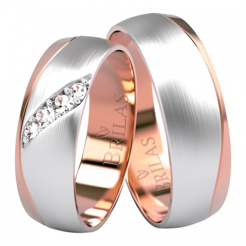 Bela Colour RW snubní prsteny z kombinovaného zlata