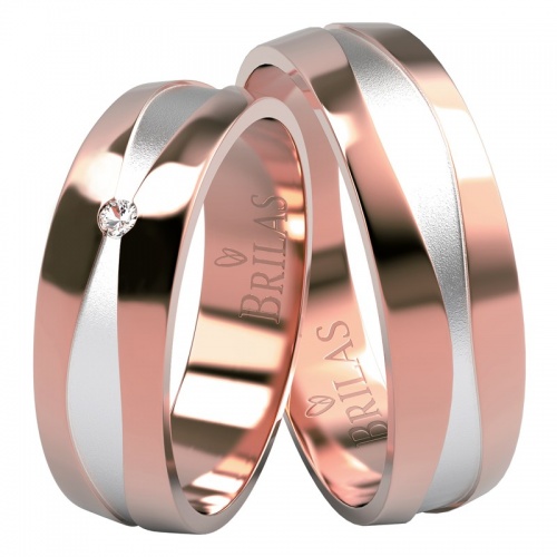 Sonia Colour RW  svatební prsteny z bílého a červeného zlata